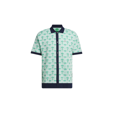 adidas Originals Golf Novelty Knit Polo - White/Clear Mint/Court Green
