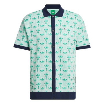 adidas Originals Golf Novelty Knit Polo - White/Clear Mint/Court Green
