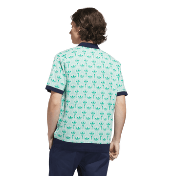 adidas Originals Golf Novelty Knit Polo - White/Clear Mint/Court Green
