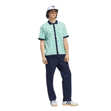 adidas Originals Golf Novelty Knit Polo - White/Clear Mint/Court Green