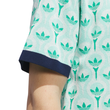adidas Originals Golf Novelty Knit Polo - White/Clear Mint/Court Green