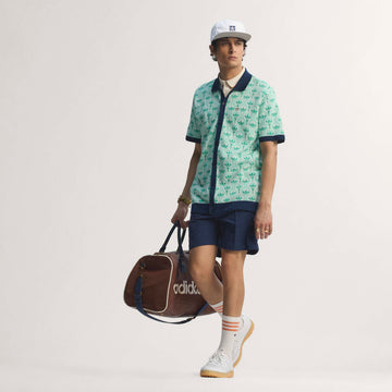 adidas Originals Golf Novelty Knit Polo - White/Clear Mint/Court Green