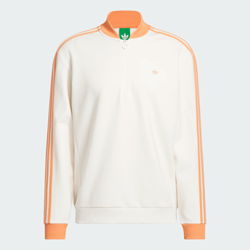 adidas Golf Originals 3-Stripe 1/4 Zip- White/ Orange