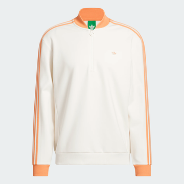 adidas Golf Originals 3-Stripe 1/4 Zip- White/ Orange