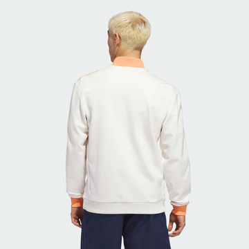 adidas Golf Originals 3-Stripe 1/4 Zip- White/ Orange