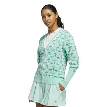 adidas Originals Golf Cardigan - White/Clear Mint