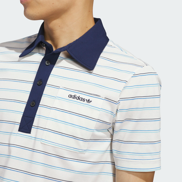 adidas Golf originals Stripe Polo - White