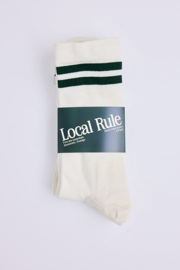 Local Rule Merino Socks 2-Pack - Green Stripe | 43-45