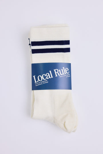 Local Rule Merino Socks 2-Pack - Navy Stripe | 43-45