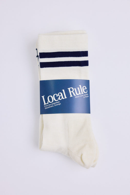 Local Rule Merino Socks 2-Pack - Navy Stripe | 43-45