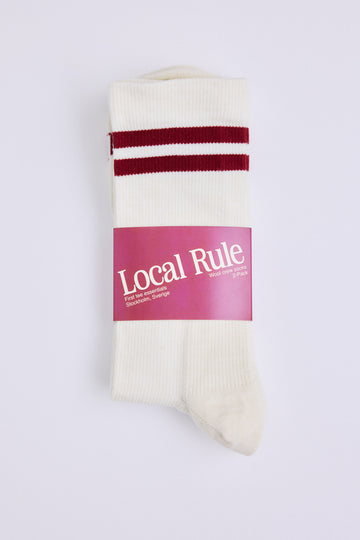 Local Rule Merino Socks 2-Pack - Brick Red Stripe | 43-45