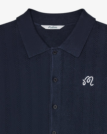 Malbon Crosscut Polo - Blueberry
