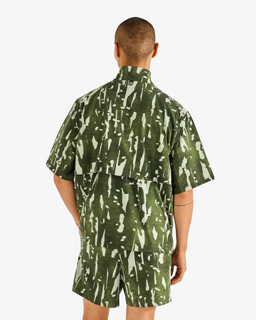 Malbon Pine Inkwash Windshirt - Olive