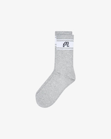 Malbon Haven Crew Sock - Heather Grey