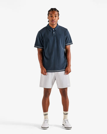 Malbon Fairway Overdyed Polo - Blueberry on model front