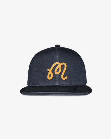 Malbon M script Snapback Hat - Blueberry