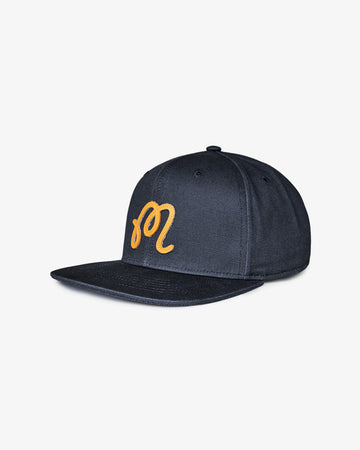 Malbon M script Snapback Hat - Blueberry