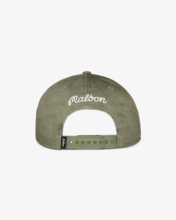Malbon M script Snapback Hat - Military Green
