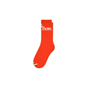 Malbon Bon Script Sock - Orange Red