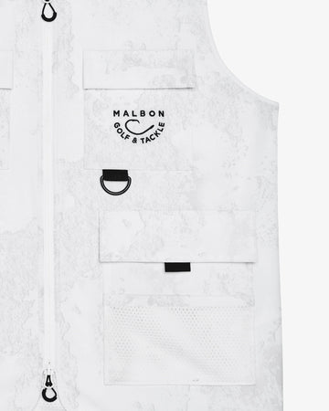 Malbon Golf and Tackle Vest - White Ripple