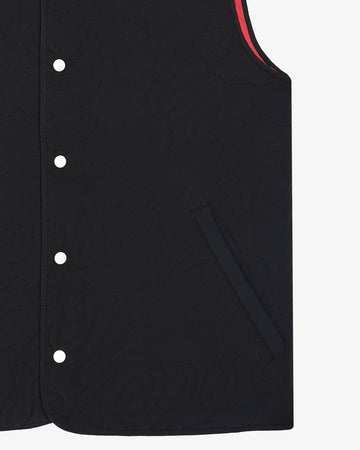 Malbon Swell Reversible Vest - Crimson Red/Black
