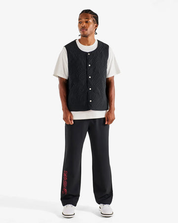 Malbon Swell Reversible Vest - Crimson Red/Black