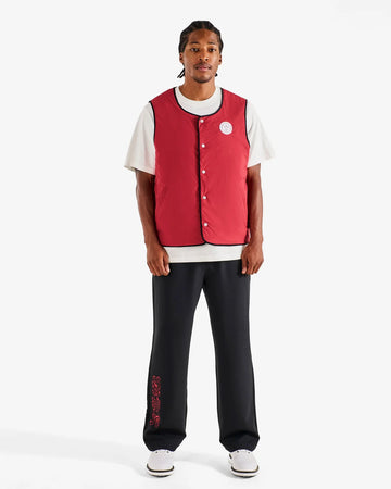 Malbon Swell Reversible Vest - Crimson Red/Black