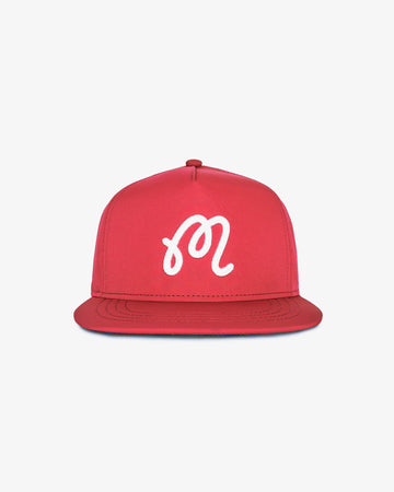 Malbon M Chain Stitch Snapback - Crimson Red