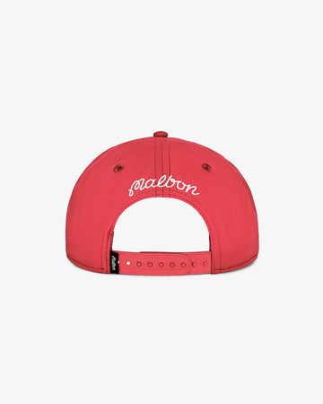 Malbon M Chain Stitch Snapback - Crimson Red