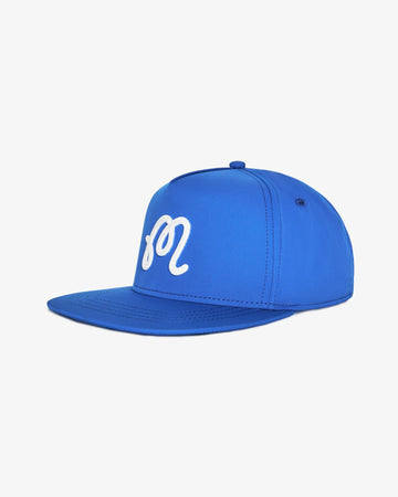 Malbon M Chain Stitch Snapback - Imperial Blue