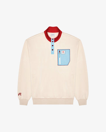 Malbon Mountain Sweatshirt - Ivory/Scarlet