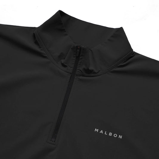 Malbon Performance Quarter Zip Shell Pullover - Black