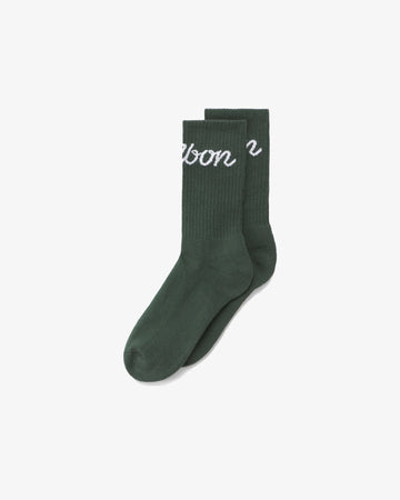 Malbon Golf Bon Script Sock - Green