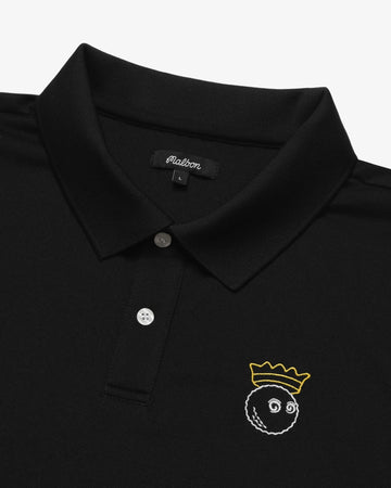 Malbon Trophy Performance Pique Polo - Black