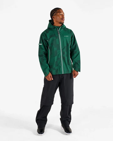 Malbon Golf Performance Full Zip Rain Jacket - Green