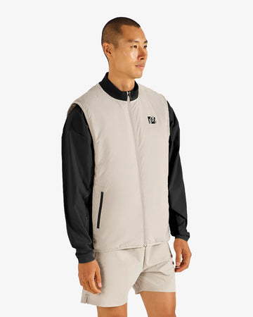 Malbon Performance Ribbed Panel Vest - Tan