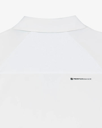 Malbon Golf Performance Zip Raglan Polo - White