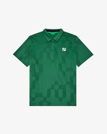 Malbon Golf Performance Mesh Paneled Polo - Eden Green