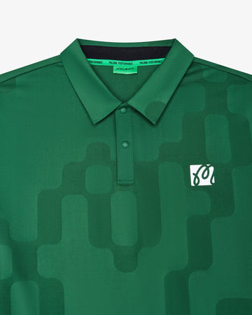 Malbon Golf Performance Mesh Paneled Polo - Eden Green