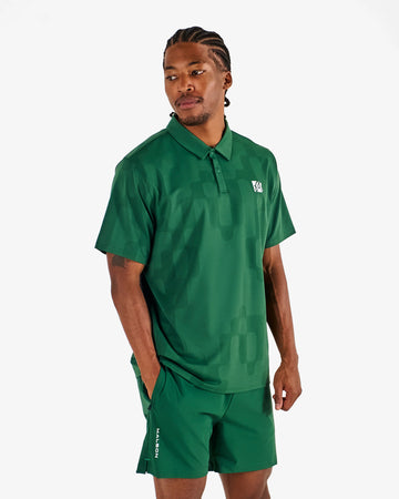 Malbon Golf Performance Mesh Paneled Polo - Eden Green