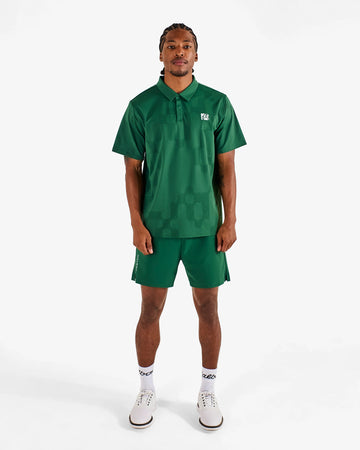Malbon Golf Performance Mesh Paneled Polo - Eden Green