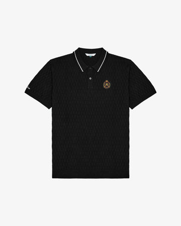 Malbon Golf Crest Knit Polo - Black