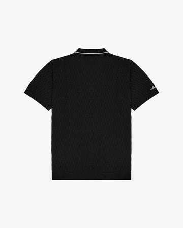Malbon Golf Crest Knit Polo - Black