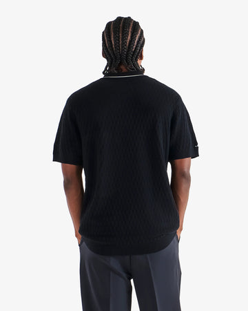 Malbon Golf Crest Knit Polo - Black