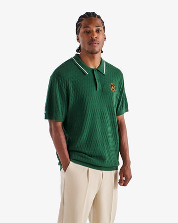 Malbon Golf Crest Knit Polo - Myrtle