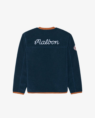 Malbon Golf Hudson Sherpa Crewneck - Navy