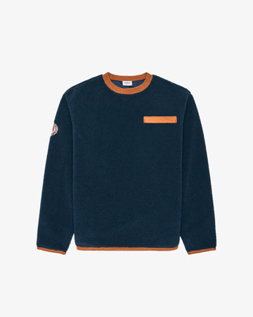 Malbon Golf Hudson Sherpa Crewneck - Navy