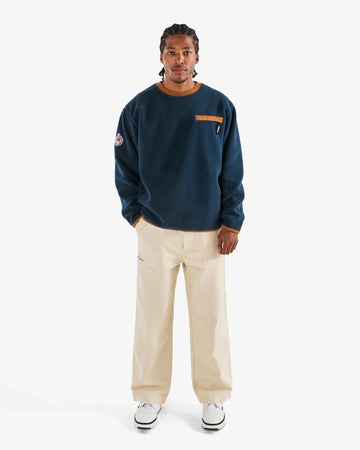 Malbon Golf Hudson Sherpa Crewneck - Navy