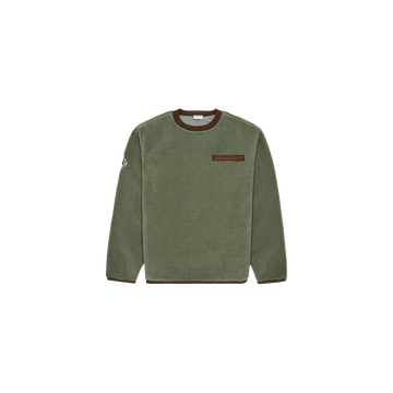 Malbon Golf Hudson Sherpa Crewneck - Olive