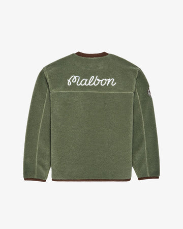 Malbon Golf Hudson Sherpa Crewneck - Olive